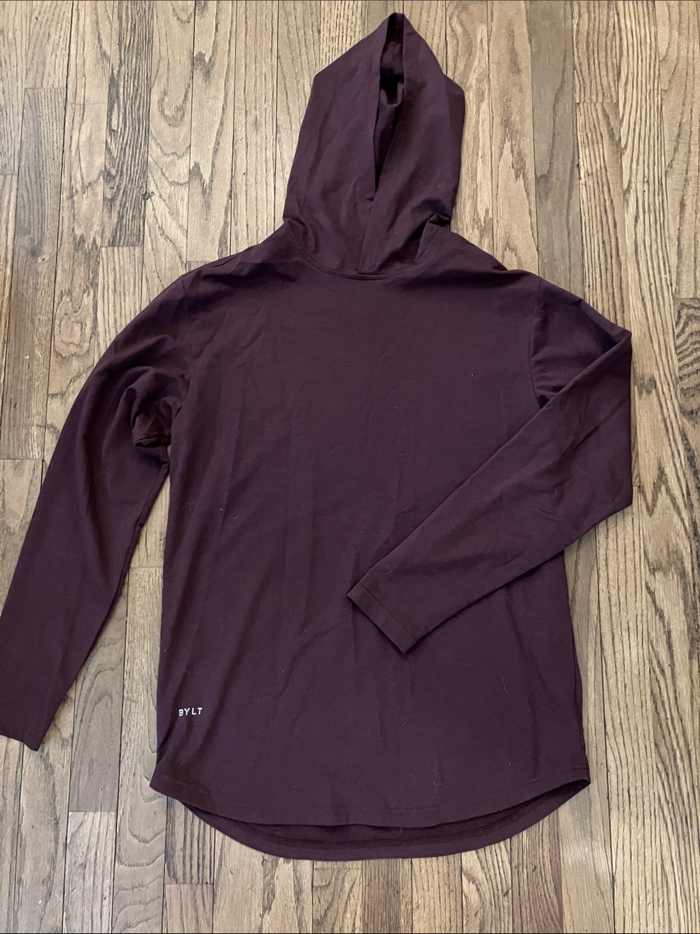 BYLT Basics Men's Hooded Long Sleeve Shirt - Deep Burgundy